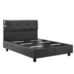 Κρεβάτι με Κεφαλάρι και Αποθηκευτικό Χώρο Hauz Pandora 200X200 Keten 46 Dark Grey